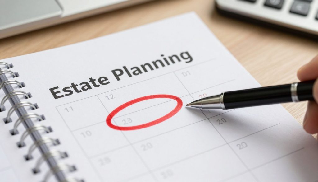 Calendario marcando fecha importante para planificación patrimonial