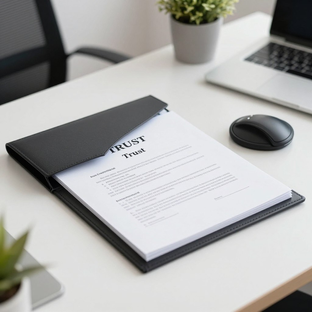 Carpeta moderna de documentos de fideicomiso vida revocable