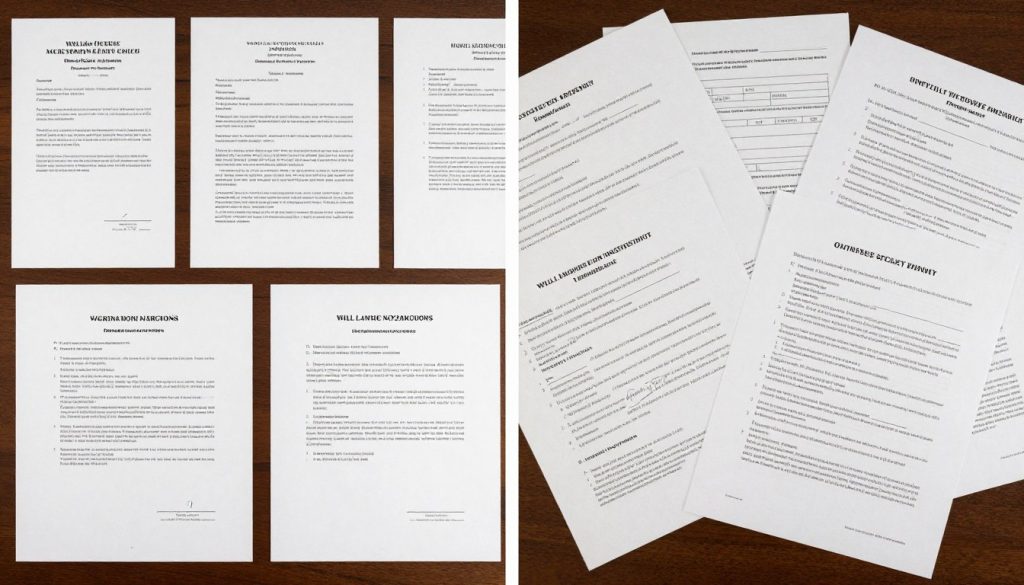 Comparación visual entre testamento válido y sucesión intestada