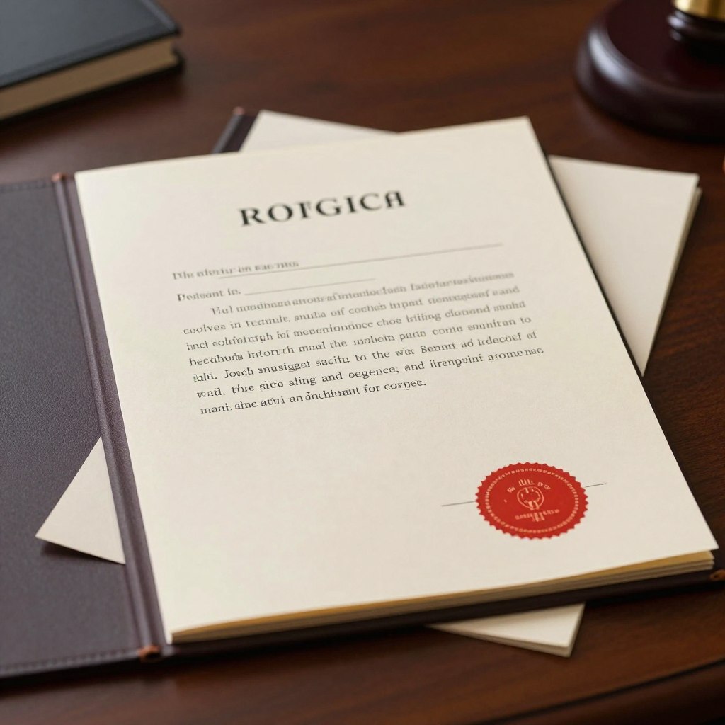 Documento de testamento tradicional en escritorio de notario