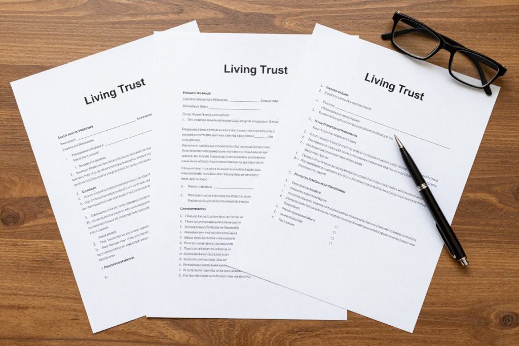 Documentos de planificación patrimonial completos incluyendo testamento y fideicomiso