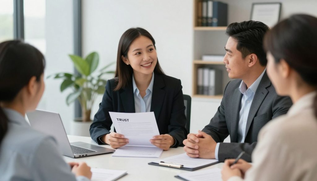 abogado asesorando familia sobre protección patrimonial