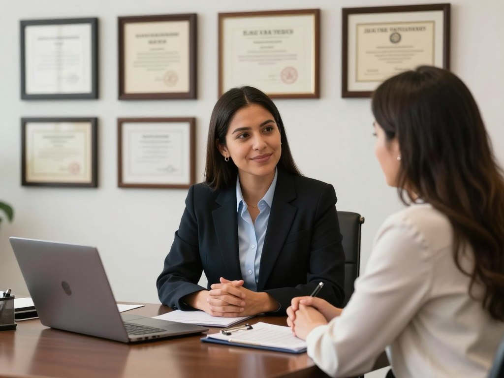 abogado testamentos miami consultando con cliente