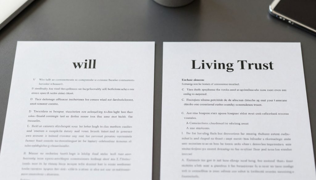 comparación entre living trust y testamento en planificación patrimonial Estados Unidos