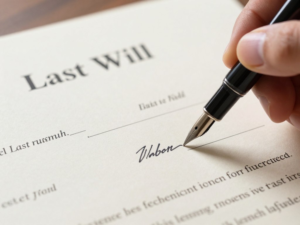 documento testamento legal con firma