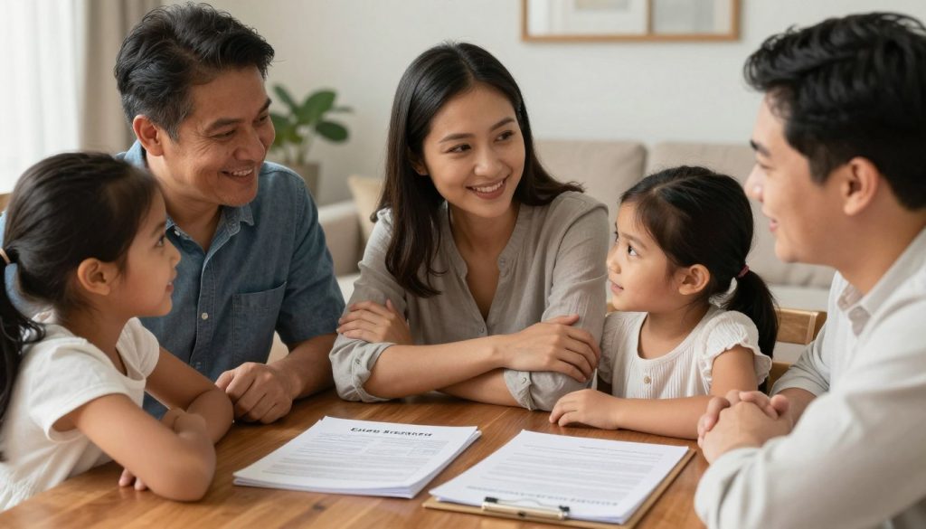 familia feliz protegida por planificación patrimonial efectiva