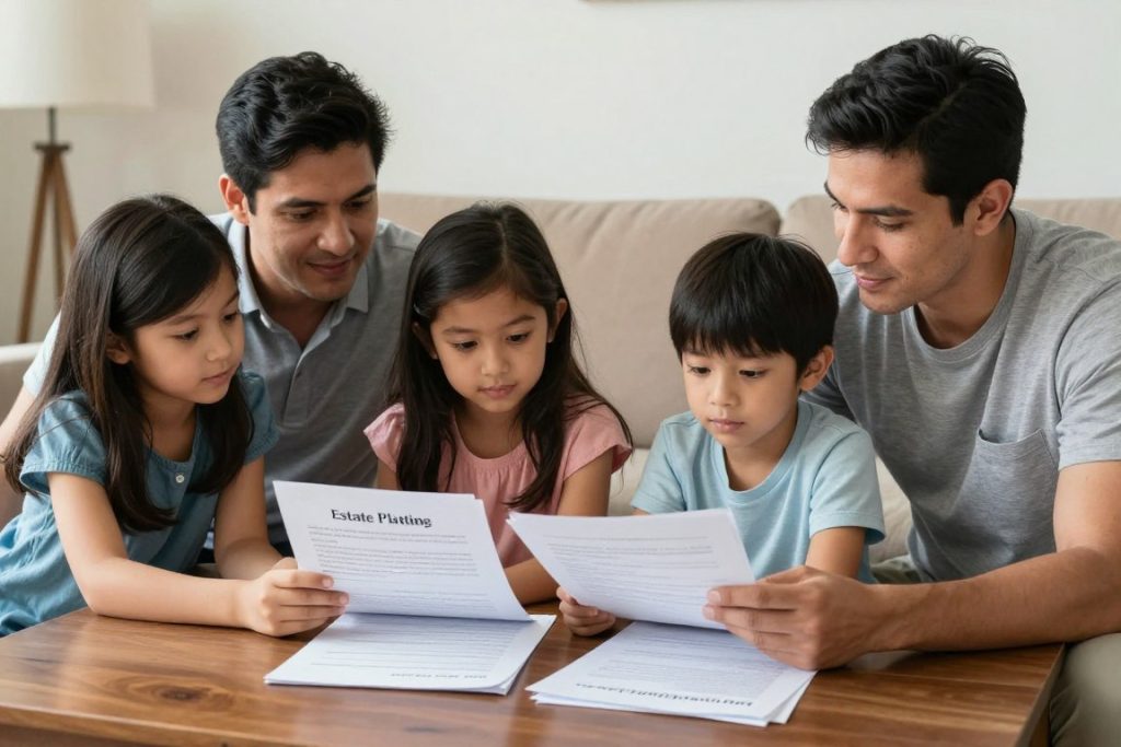 familia joven considerando crear living trust en Estados Unidos